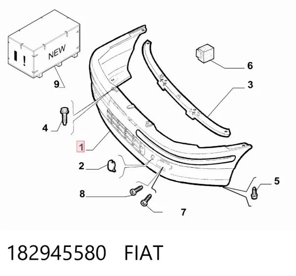 Pára-choque dianteiro 182945580 Fiat/Alfa/Lancia