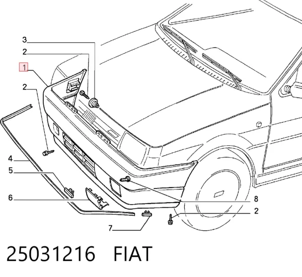 Pára-choque dianteiro 25031216 Fiat/Alfa/Lancia
