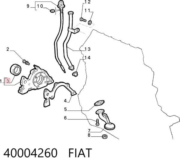 Vedação dianteira de cambota de motor 40004260 Fiat/Alfa/Lancia
