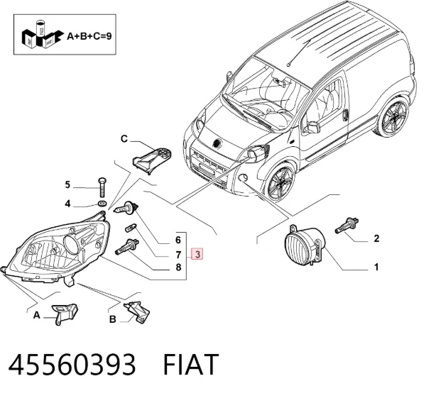 Luz direita 45560393 Fiat/Alfa/Lancia