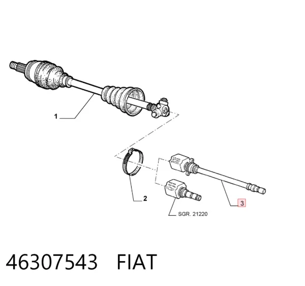 Junta homocinética interna dianteira 46307543 Fiat/Alfa/Lancia