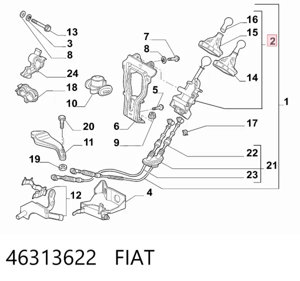 Mecanismo de mudança (ligação) 46313622 Fiat/Alfa/Lancia