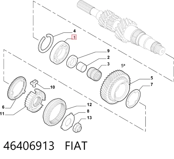 Rolamento da árvore primária da Caixa de Mudança 46406913 Fiat/Alfa/Lancia