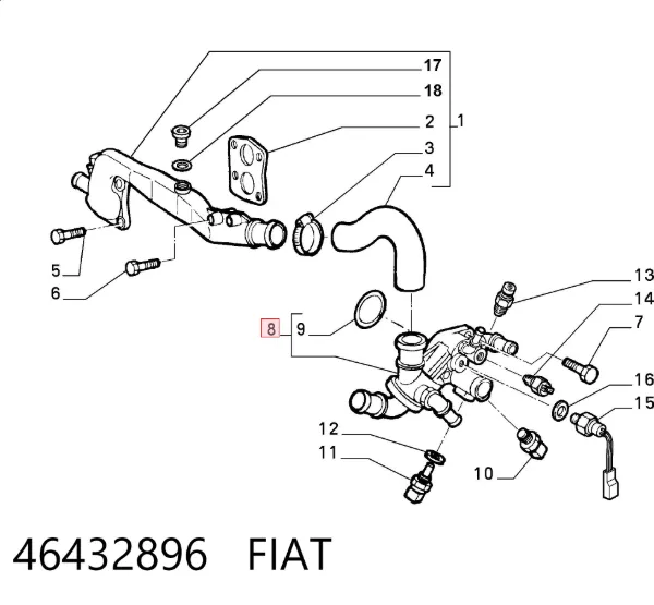 Termostato 46432896 Fiat/Alfa/Lancia