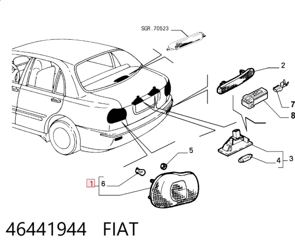 Lanterna traseira direita 46441944 Fiat/Alfa/Lancia