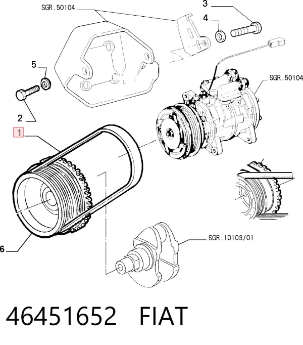 Correia dos conjuntos de transmissão 46451652 Fiat/Alfa/Lancia