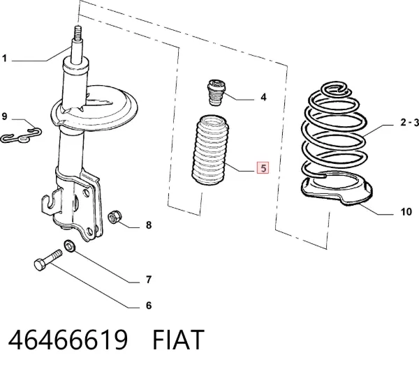Bota de proteção de amortecedor dianteiro 46466619 Fiat/Alfa/Lancia