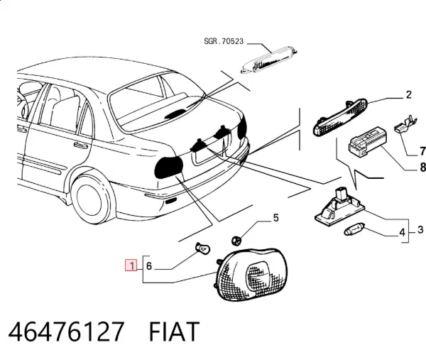 Lanterna traseira direita 46476127 Fiat/Alfa/Lancia