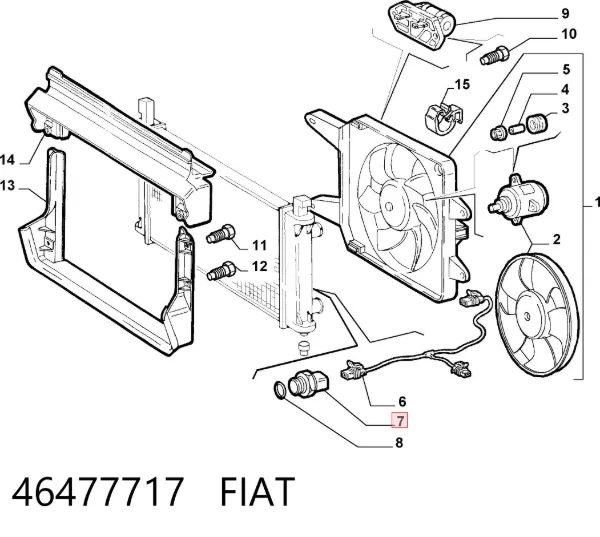 Sensor de temperatura do fluido de esfriamento (de ativação de ventilador do radiador) 46477717 Fiat/Alfa/Lancia