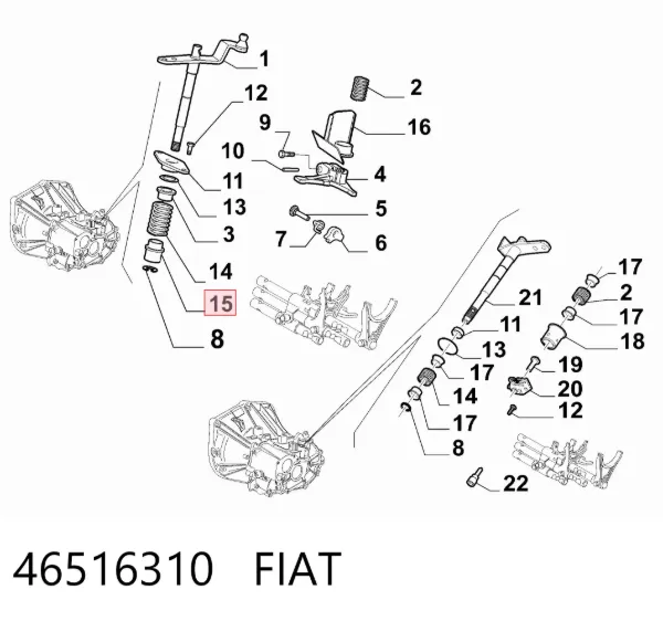 Mecanismo de seleção (de mudança) de velocidades 46516310 Fiat/Alfa/Lancia
