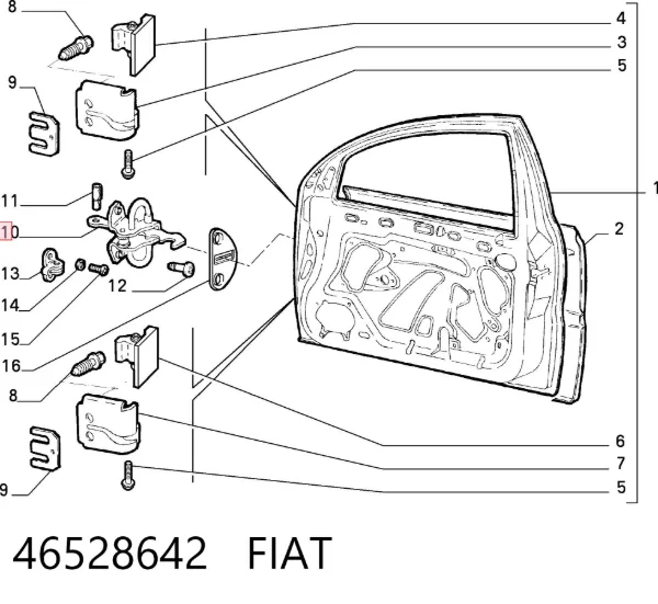 Porta dianteira esquerda 46528642 Fiat/Alfa/Lancia