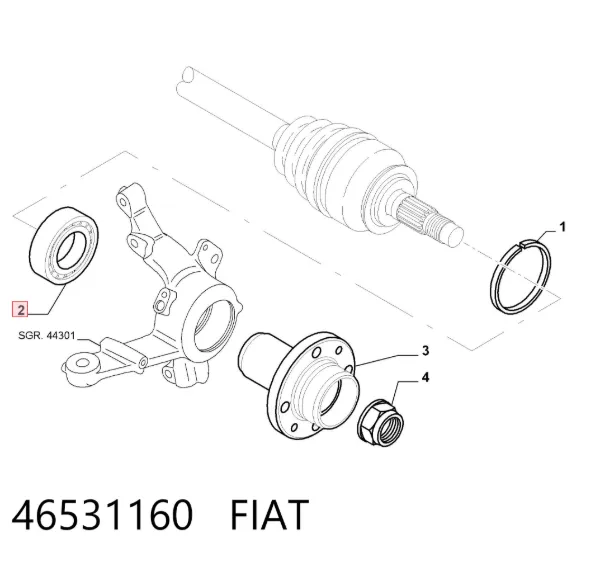 Rolamento de cubo dianteiro 46531160 Fiat/Alfa/Lancia