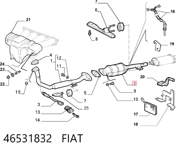 Convertidor - catalisador 46531832 Fiat/Alfa/Lancia