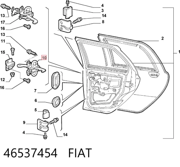 Limitador traseiro de abertura de porta 46537454 Fiat/Alfa/Lancia