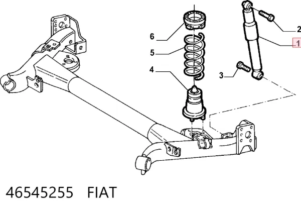 Amortecedor traseiro 46545255 Fiat/Alfa/Lancia