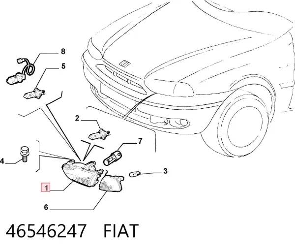 Luz esquerda 46546247 Fiat/Alfa/Lancia