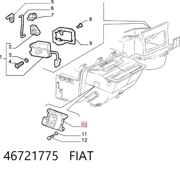 Acionamento de comporta de forno Fiat Brava 182