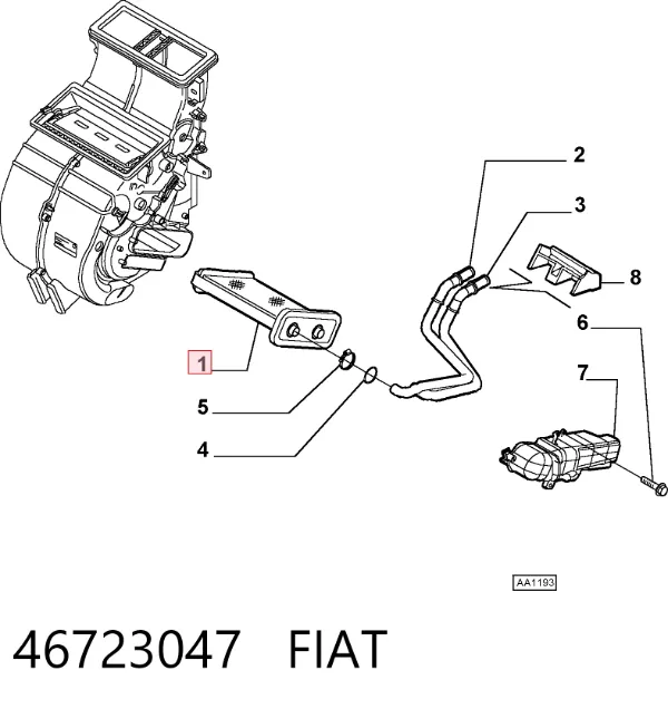 Radiador de forno (de aquecedor) 46723047 Fiat/Alfa/Lancia