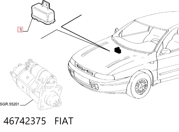 Relê das velas de incandescência 46742375 Fiat/Alfa/Lancia