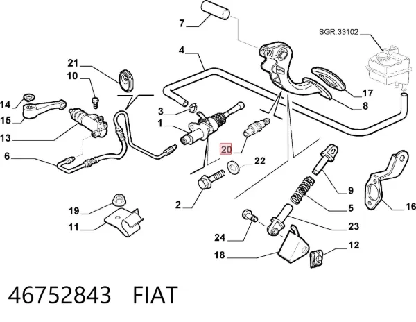 Sensor de ativação de embraiagem 46752843 Fiat/Alfa/Lancia