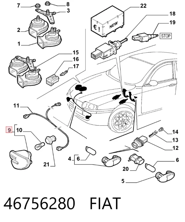 Pisca-pisca direito 46756280 Fiat/Alfa/Lancia