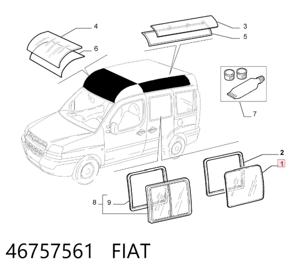 Vidro da porta traseira esquerda 46757561 Fiat/Alfa/Lancia