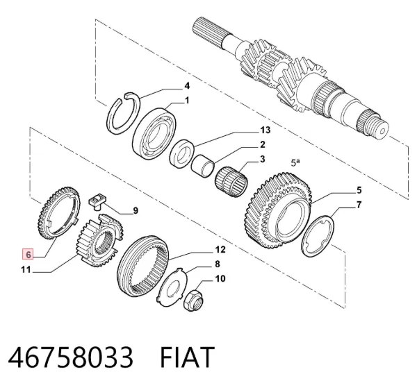 Sincronizador de 5ª velocidade 46758033 Fiat/Alfa/Lancia