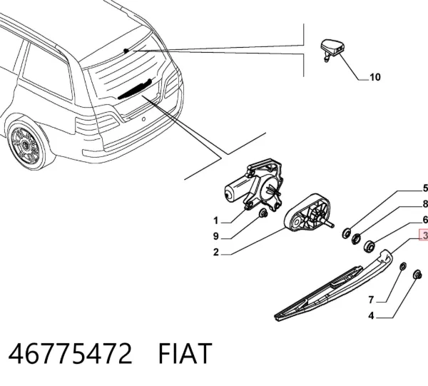 Limpa-pára-brisas de vidro traseiro 46775472 Fiat/Alfa/Lancia