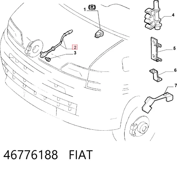 Sensor dianteiro de ABS 46776188 Fiat/Alfa/Lancia