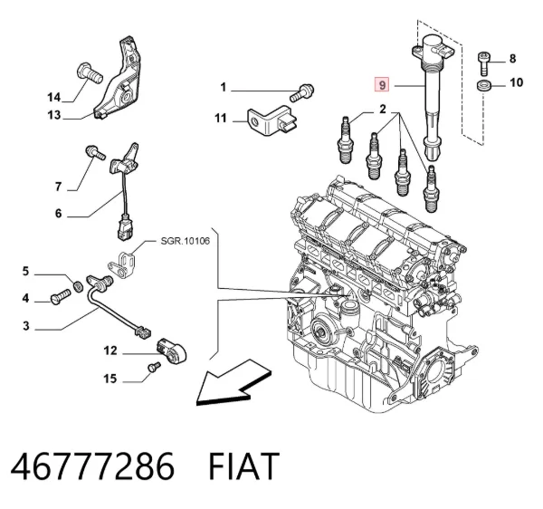 Bobina de ignição 46777286 Fiat/Alfa/Lancia
