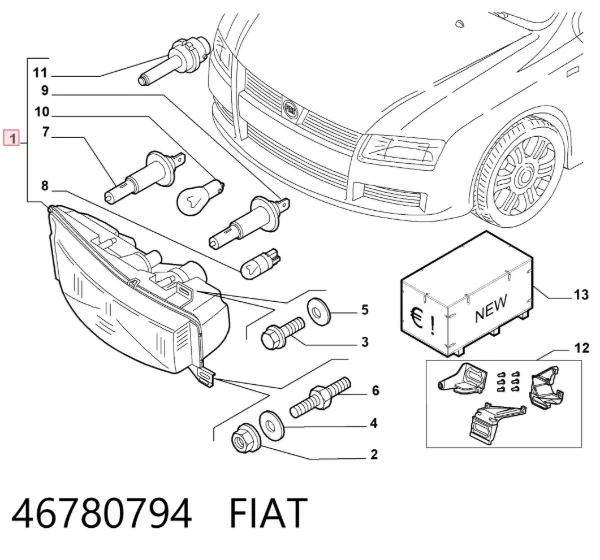 Luz esquerda 46780794 Fiat/Alfa/Lancia