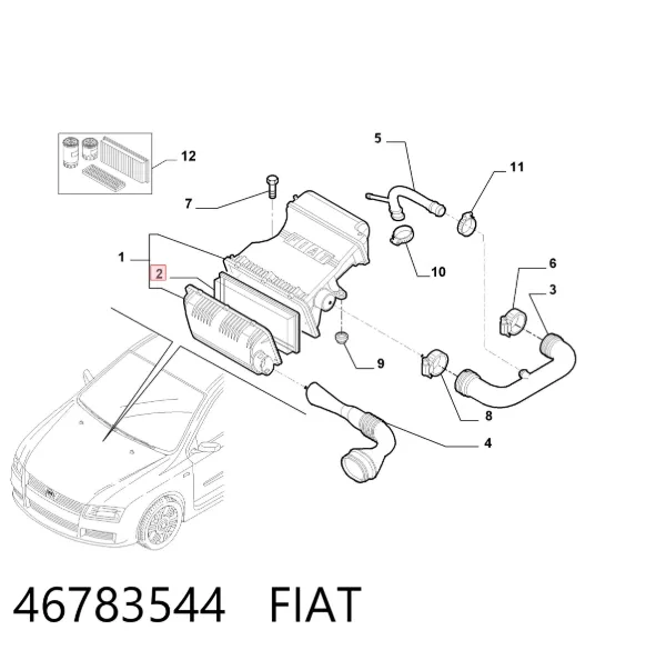 Filtro de ar 46783544 Fiat/Alfa/Lancia
