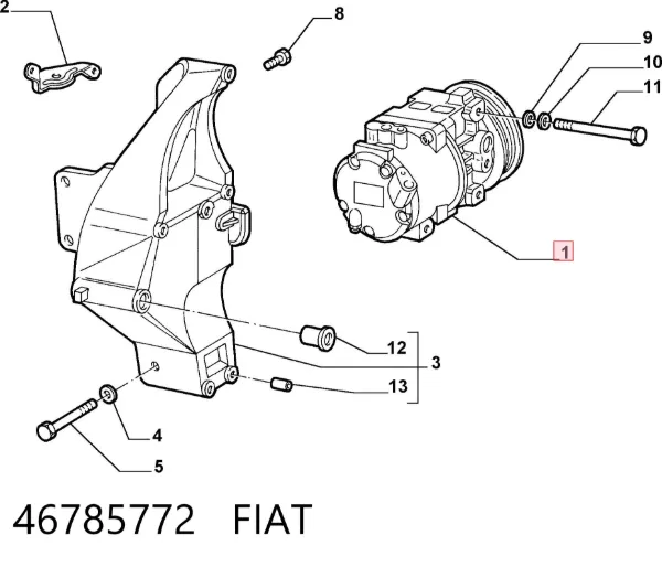 Compressor de aparelho de ar condicionado 46785772 Fiat/Alfa/Lancia