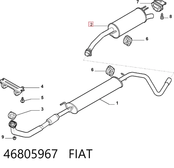 Silenciador, parte traseira 46805967 Fiat/Alfa/Lancia
