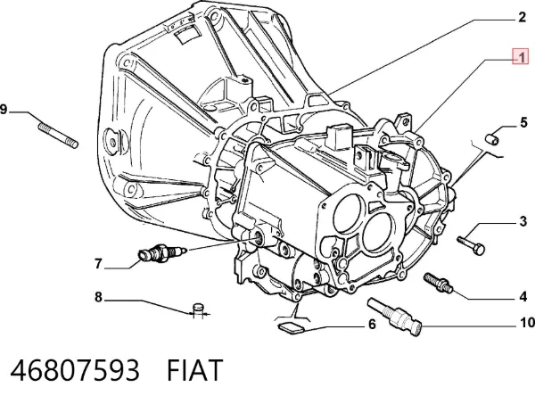 Corpo da Caixa Automática de Mudança/Caixa de Mudança 46807593 Fiat/Alfa/Lancia