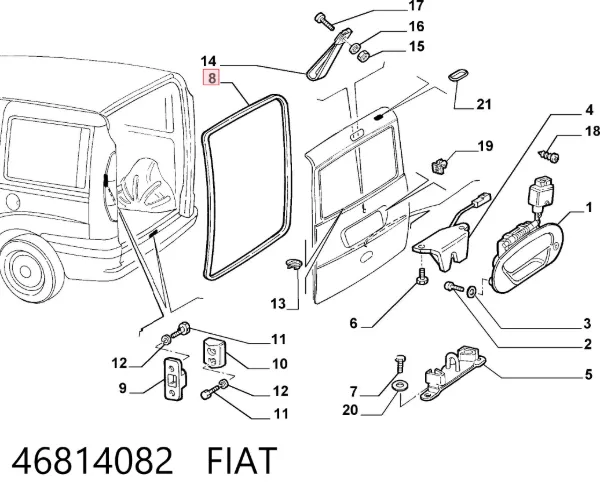 Compactador de porta-malas (de 3ª/5ª porta traseira) 46814082 Fiat/Alfa/Lancia