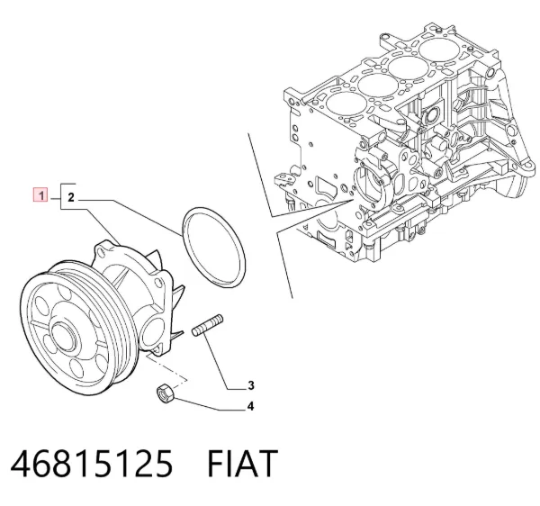 Bomba de água (bomba) de esfriamento 46815125 Fiat/Alfa/Lancia