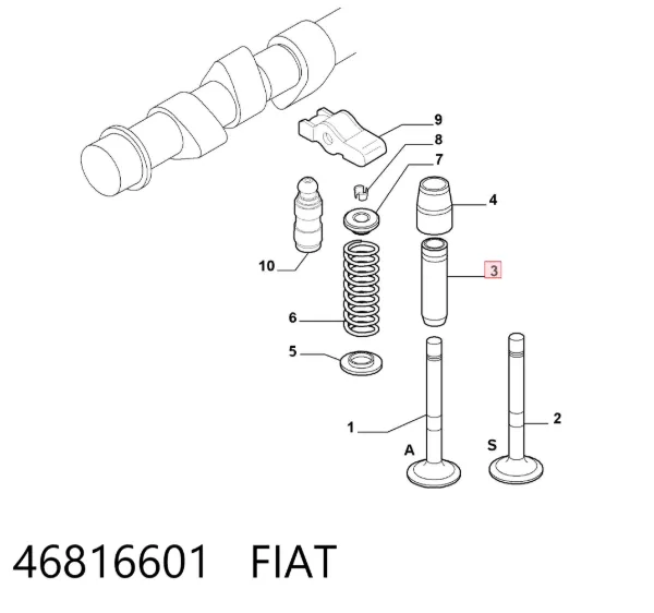 Guia de válvula 46816601 Fiat/Alfa/Lancia