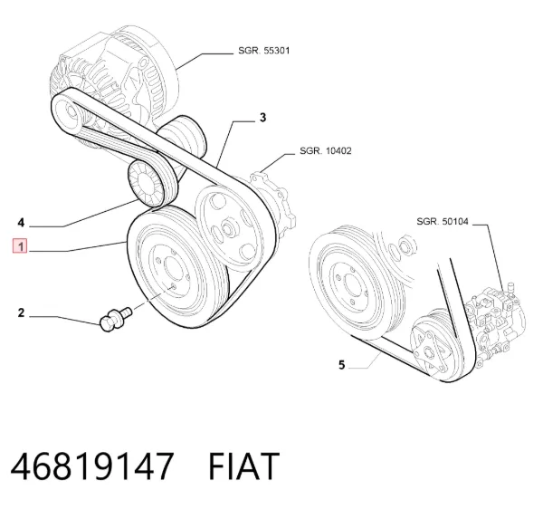 Polia de cambota 46819147 Fiat/Alfa/Lancia