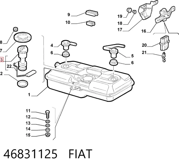 Módulo de bomba de combustível com sensor do nível de combustível 46831125 Fiat/Alfa/Lancia