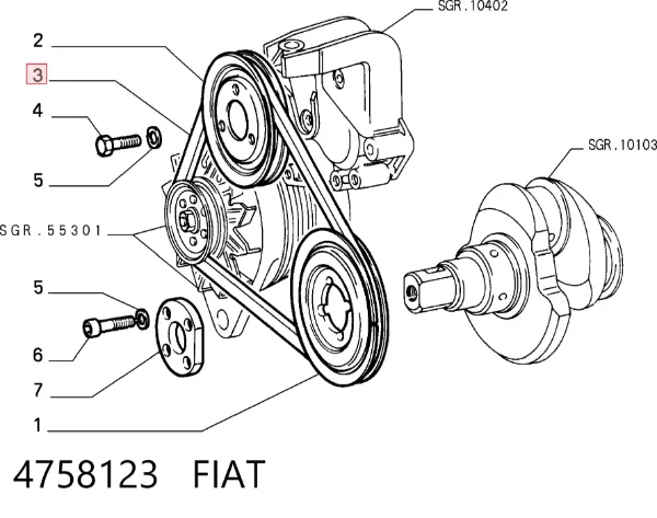 Correia dos conjuntos de transmissão 4758123 Fiat/Alfa/Lancia