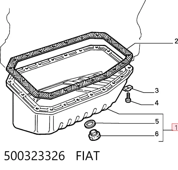 Panela de óleo de cárter do motor 500323326 Fiat/Alfa/Lancia