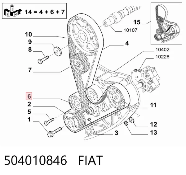 Reguladora de tensão da correia do mecanismo de distribuição de gás 504010846 Fiat/Alfa/Lancia