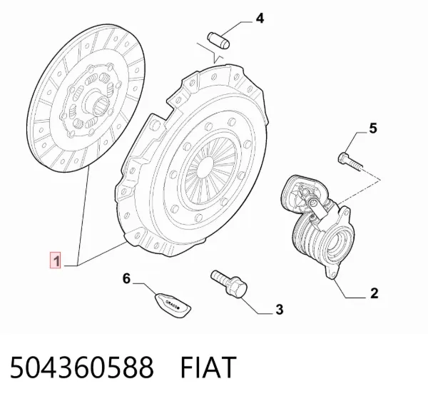 Kit de embraiagem (3 peças) 504360588 Fiat/Alfa/Lancia