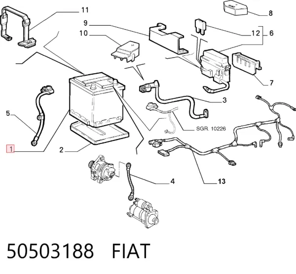 Bateria recarregável (PILHA) 50503188 Fiat/Alfa/Lancia