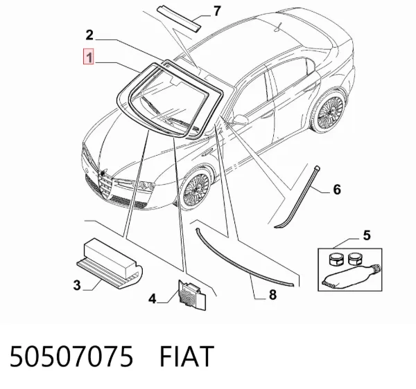 Pára-brisas 50507075 Fiat/Alfa/Lancia