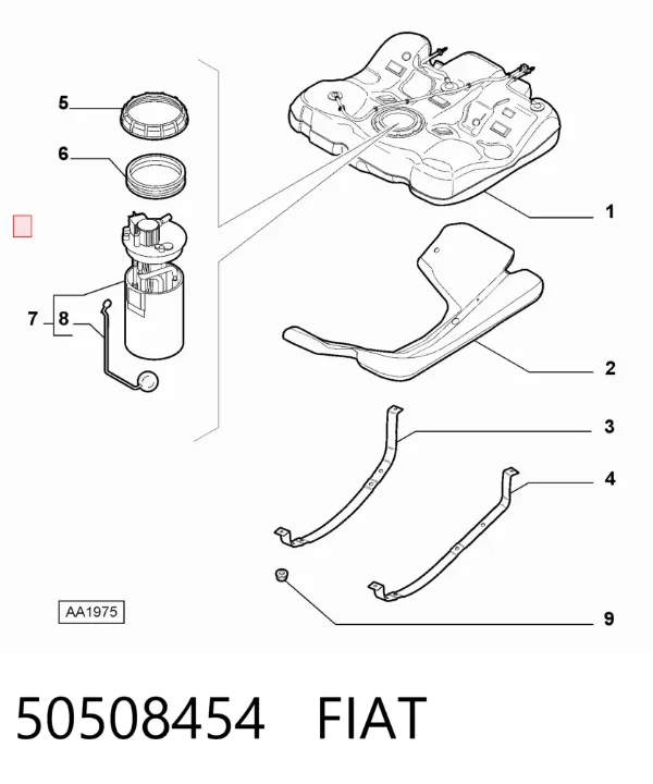 Módulo de bomba de combustível com sensor do nível de combustível 50508454 Fiat/Alfa/Lancia