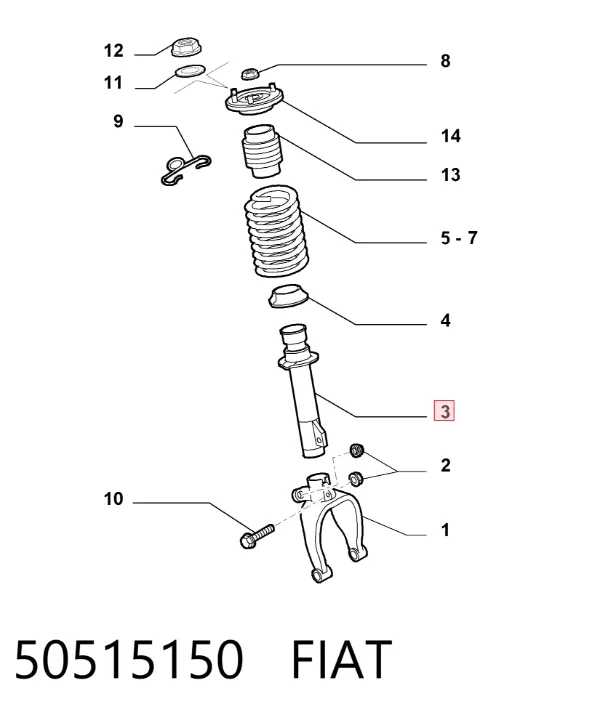 Amortecedor dianteiro 50515150 Fiat/Alfa/Lancia