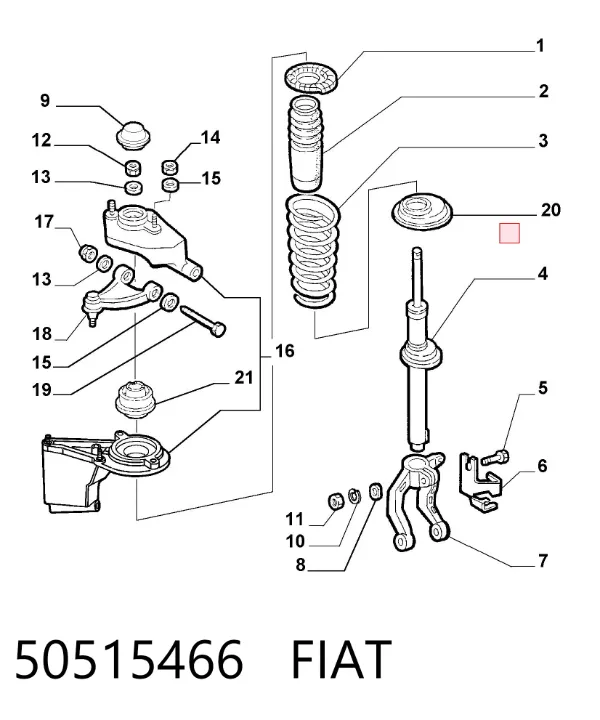 Amortecedor dianteiro 50515466 Fiat/Alfa/Lancia