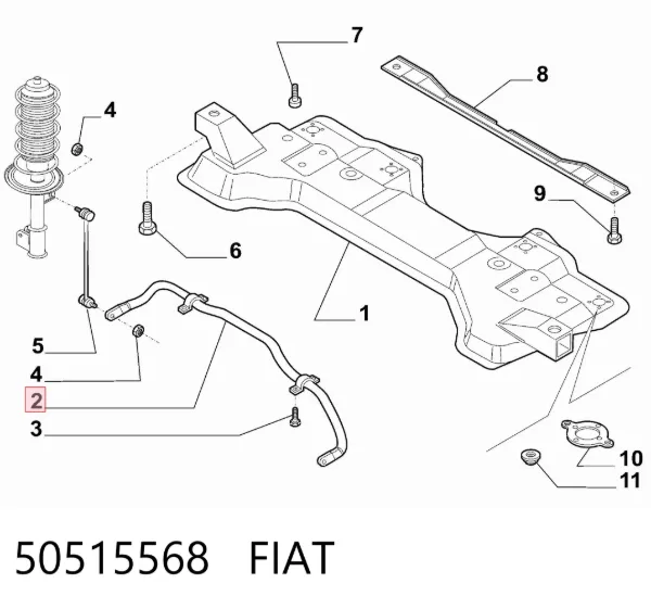 Estabilizador dianteiro 50515568 Fiat/Alfa/Lancia